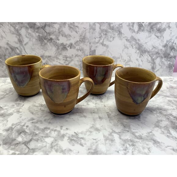 Sango Splash Brown Drip Glaze Coffee Mug - Set of Four - Excellent Condition - Picture 1 of 6